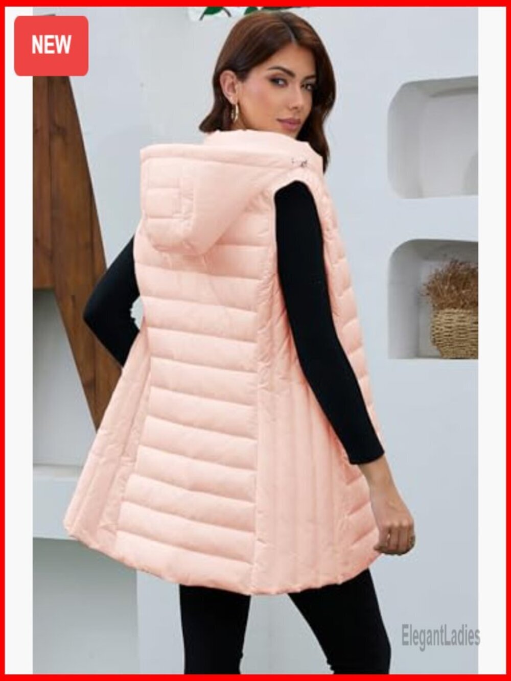 Lightweight Packable Puffer Vest with Hood for Women - Picture 4 of 6